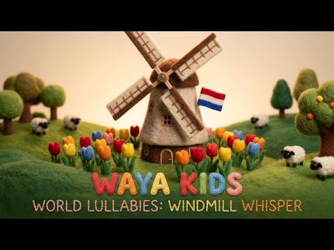 Holland Lullaby for Babies 💤 Relaxing Windmill Whisper Music • Waya Kids