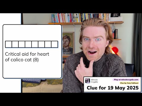 Minute Cryptic Clue 328: Critical aid for heart of calico cat (8)