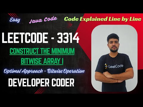 Construct The Minimum Bitwise Array I Leetcode 3314 Java Code Developer Coder