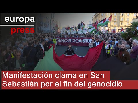 Miles de personas piden en San Sebastián junto al mundo del cine el fin del genocidio en Gaza