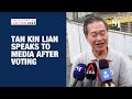 Tan Kin Lian speaks to media after voting