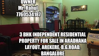 3 BHK House for Sale in Bannerghatta Road, Bangalore