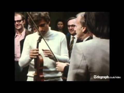 Yehudi Menuhin plays rare Stradivarius violin