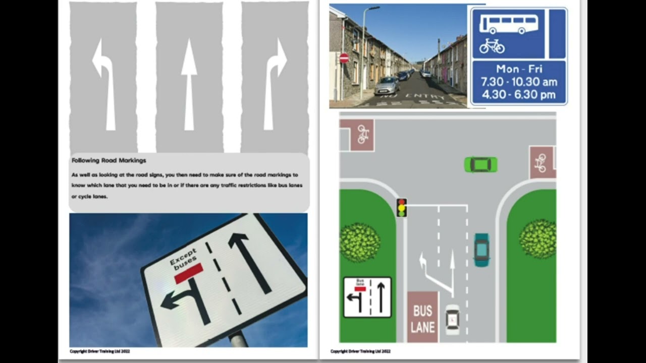 Driving instructor lesson plan diagrams Independent driving by Signs and Sat Nav