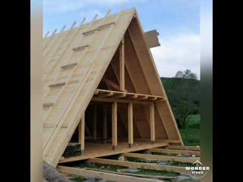 Case/Cabane din lemn 🔴 Tutorial 🔴VIDEO " Cabane tip A "Case A Frame" • 3 dormitoare • WATCH NOW ✨