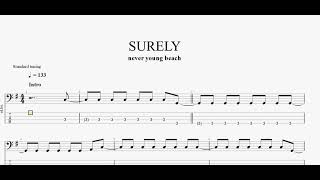 SURELY　【never young beach】　ベースtab譜