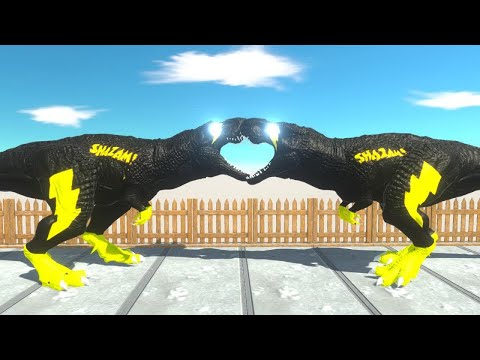 FIRE T-REX vs BATMAN T-REX vs SUPERMAN T-REX DEATH RUN - Animal Revolt Battle Simulator_R