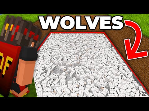 Insane Experiment: 1,029 Wolves vs ONE Minecraft Player