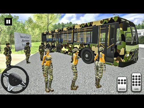 US Army Bus Driver Soldier Transport Duty 2019 - Offroad Bus Driving - Android Gameplay #4