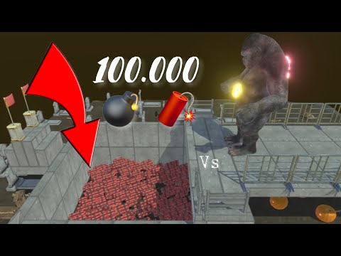 CAPTAIN AMERICA GIGANT GORILLA  vs 1000000 TNT  - Animal Revolt Battle Simulator