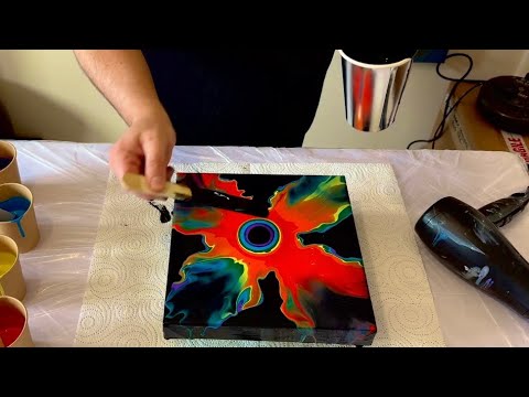REVERSED Rainbow Pour / Lost in SPACE / Abstract Acrylic Pouring Fluid Art Tutorial