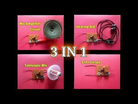 Telescopic Microphone..Hearing Aid..Mic Amplifier Circuit..Useful 3 IN 1 Circuit By Using LM386 IC.. Video