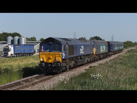 DRS 66424 Collects 57002 Working 8Z57 To Workshop Passing Barway | 13/06/2023.