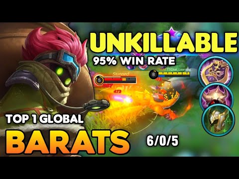 Unkillable 95% Win Rate! Barats Best Build 2021 | Top 1 Global Barats Gameplay | Mobile Legends✓