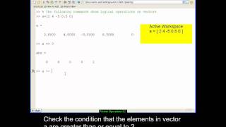 Vector logical operations in MATLAB