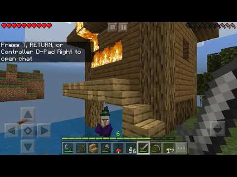 Raiding a witches hut in Minecraft