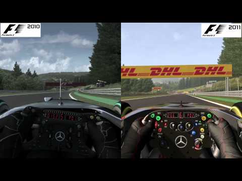 F1 2010 vs F1 2011 Full lap at Spa