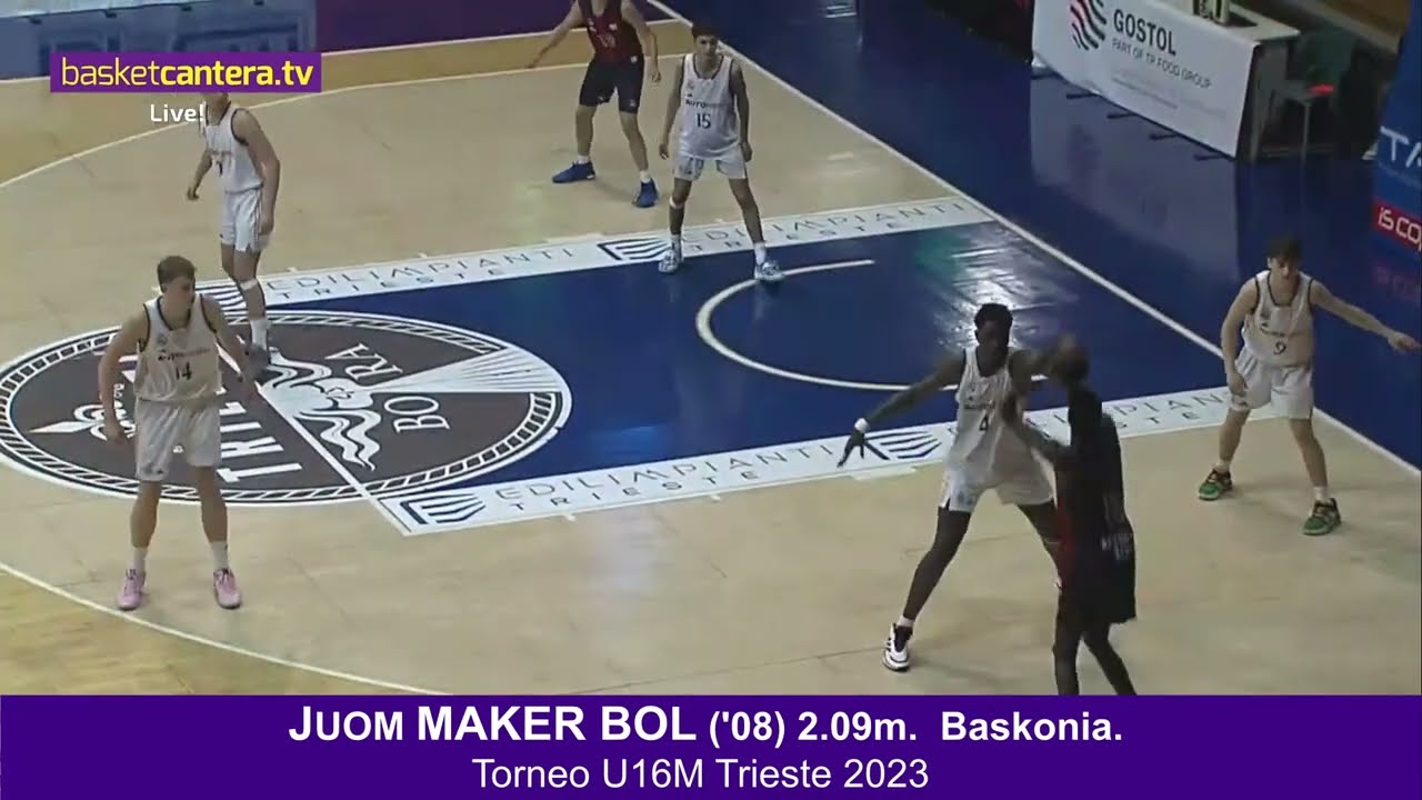 JUOM MAKER BOL (`'08) 2.09m. Baskonia.Torneo U16 No Borders Trieste (Italia) 2023  #BasketCantera.TV