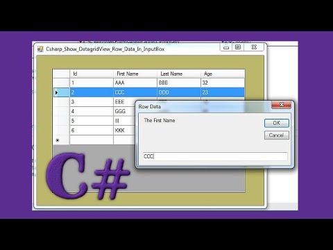 C# Tutorial - How To Set Selected Row Values From DataGridView Into InputBox In C# [ With Code ] Video