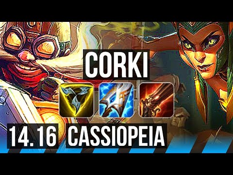 CORKI vs CASSIOPEIA (MID) | 9/1/6, Legendary | NA Challenger | 14.16