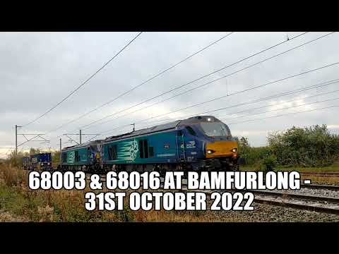 68003 & 68016 at Bamfurlong - 31st October 2022