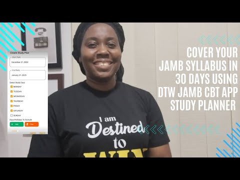 Cover Your JAMB 2025 Syllabus in 30 Days using DTW JAMB CBT App Study Planner