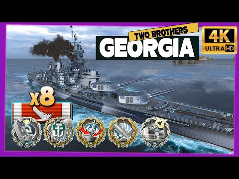Battleship Georgia: 8 ships destroyed - World of Warships