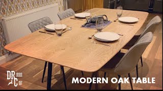 Modern Oak Dining Table || Mid Century Modern Inspired