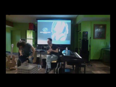 Gary Lightbody of Snow Patrol with Producer Johnny McDaid at the BGCV Music Studio