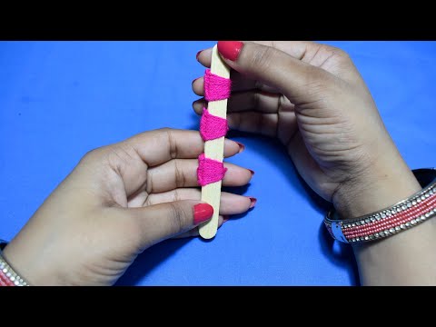 Amazing woolen flower ideas with Ice cream stick 02