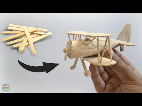 How To Make Biplane With Popsicle Stick | DIY Biplane With Ice Cream Stick | Popsicle Stick Plane