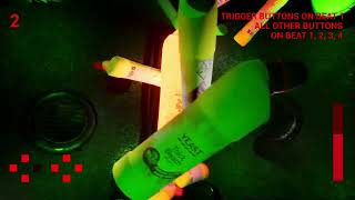 BLEACH PARTY - an interactive A/V rhythm game installation - V1 DEMO