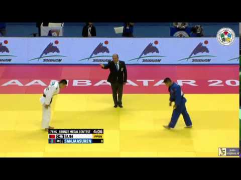 Judo 2015 Grand Prix Ulaanbaatar: Sun (CHN) - Sanjasuuren (MGL) [-73kg] bronze