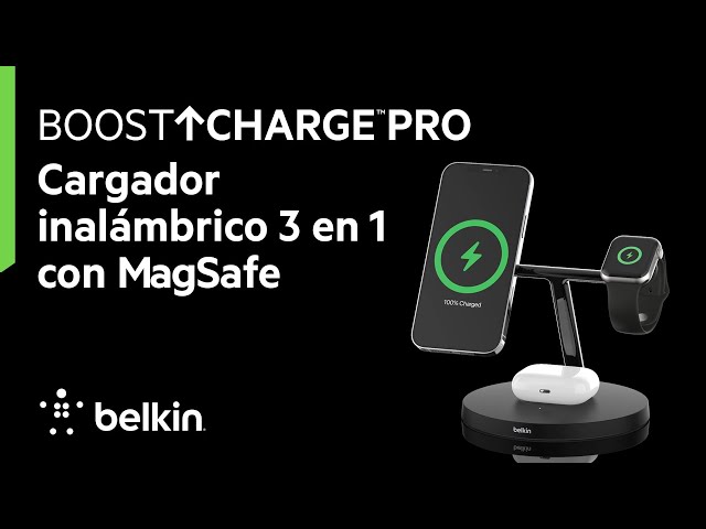 Belkin Boost Charge Pro MagSafe Cargador Inalámbrico 3 en 1 Blanco video