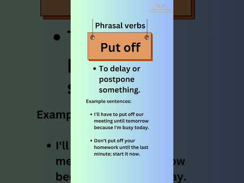 Phrasal verbs: Put off | meaning | example sentences | #phrasalverbs #learnwords #spokenenglish