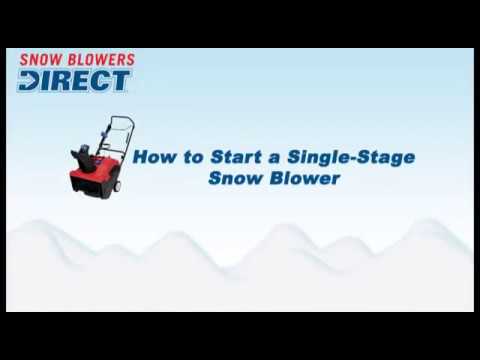 Part of a video titled How to Start a Single Stage Snow Blower - YouTube