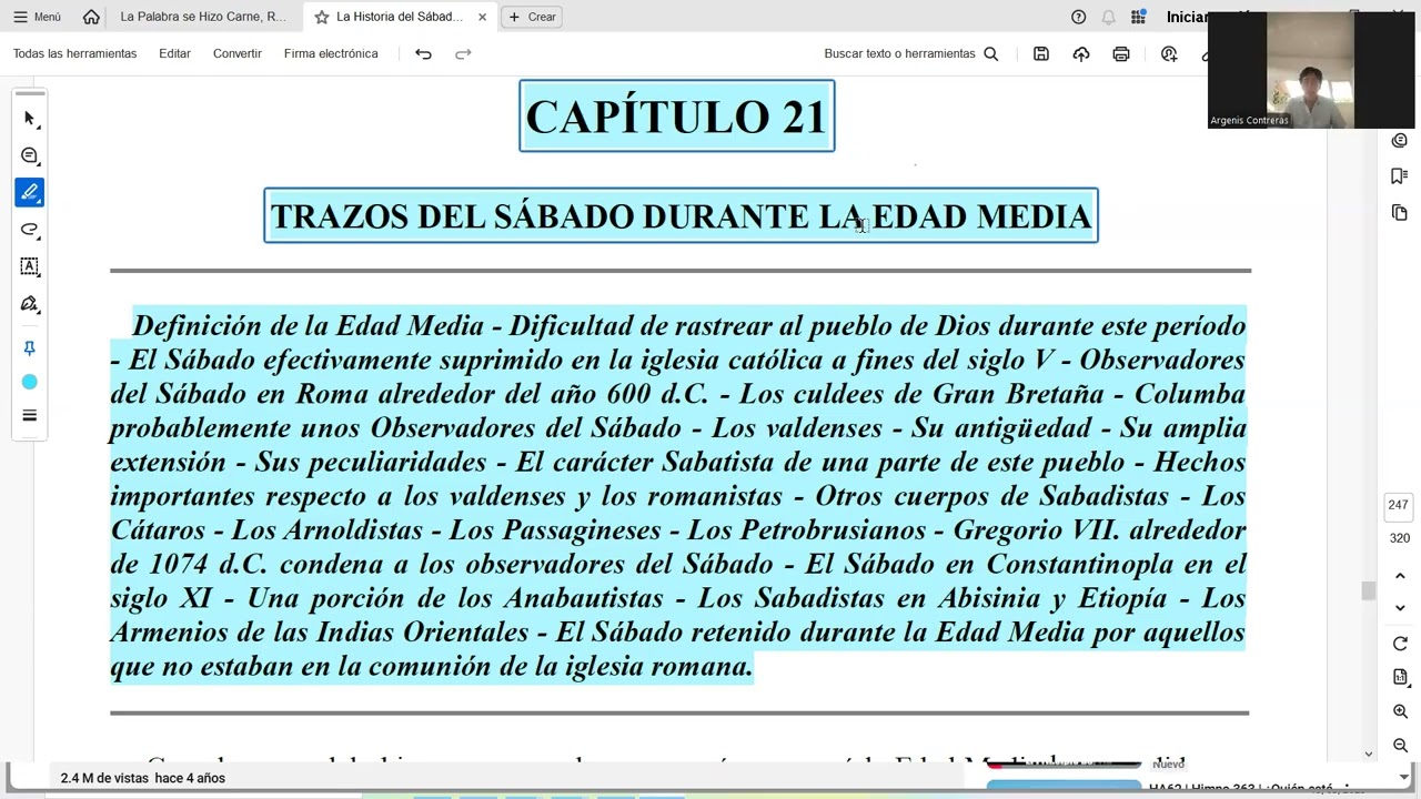 VALDENSES GUARDARON EL SANTO SABADO. Argenis Contreras.