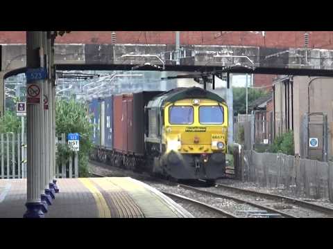 Freightliner 66571 Container Train passing Slough