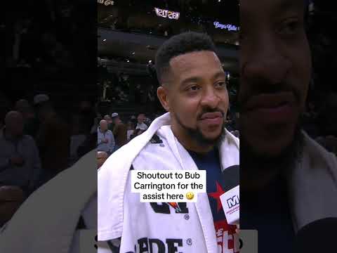 shoutout to Bub Carrington for the assist on CJ McCollum's postgame interview π€ #nba #shorts