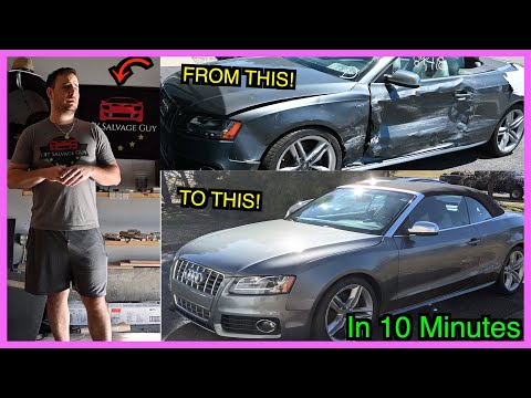 Rebuilding a Wrecked Audi S5 in 10 Minutes! Car Rebuild in 10 minutes