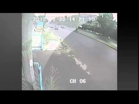 car accident dashcam & cctv view