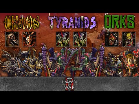 Warhammer 40,000: Dawn of War 2 - Faction Rumble | Chaos vs Tyranids vs Orks