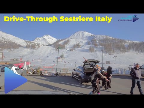 Drive Through Sestriere ski resort in Italy