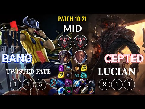 EG Bang Twisted Fate vs Cepted Lucian Mid - KR Patch 10.21
