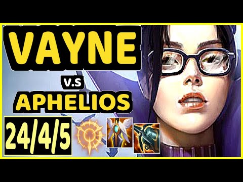 VAYNE vs APHELIOS - 24/4/5 KDA BOTTOM ADC GAMEPLAY - KR Ranked GRANDMASTER