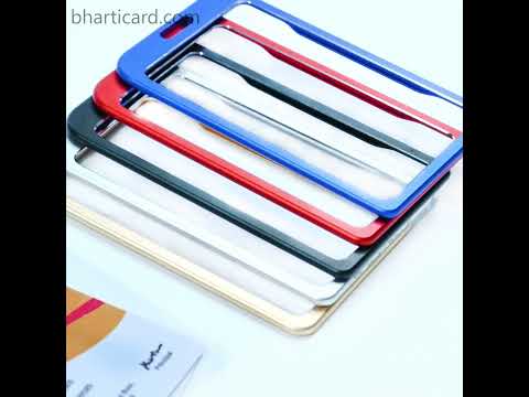 Aluminum id card holders with plastic protection glass