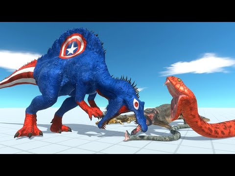 SUPERHERO SKIN - Spinosaurus Vs All Units (Reptiles) - Animal Revolt Battle Simulator