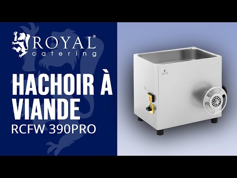 Vidéo - Hachoir à viande - Fonction marche arrière - Acier inoxydable - 380 kg/h - Royal Catering