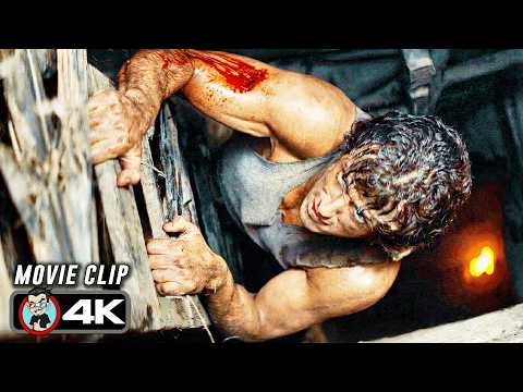 Rambo Escapes The Deathtrap Scene | FIRST BLOOD (1982) Movie CLIP 4K