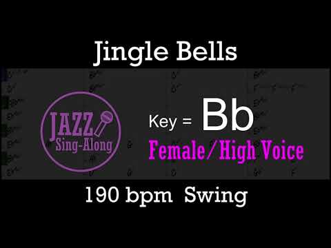 Jingle Bells - a backing track with Intro + Lyrics in Bb (Female) - Jazz Sing-Along